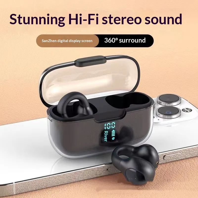 Ear-clip Bone Conduction Soft Silicone Bluetooth Earphones