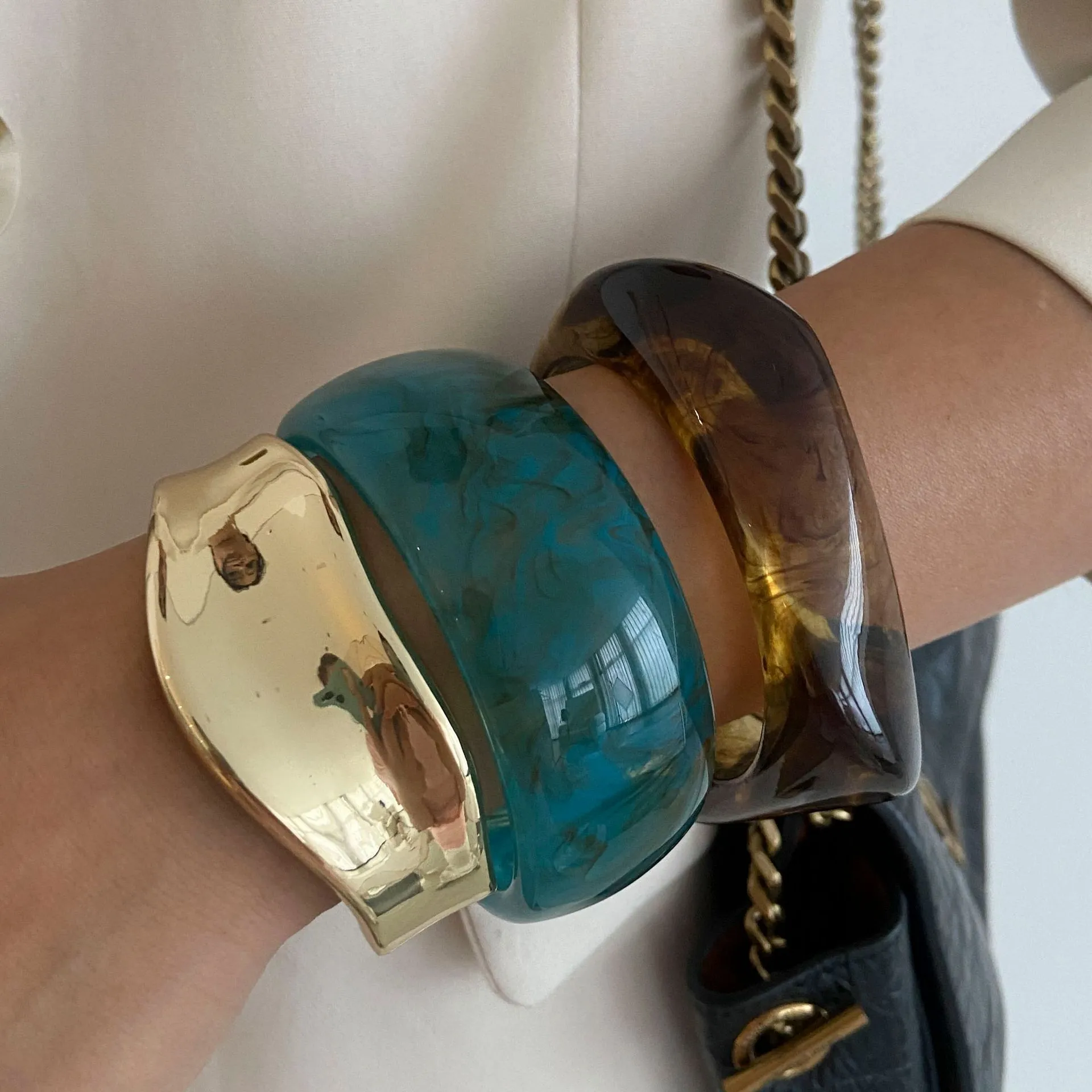Ombre-colored Wide Bracelet Instagram-worthy And Featuring A Niche Design-forward Aesthetic